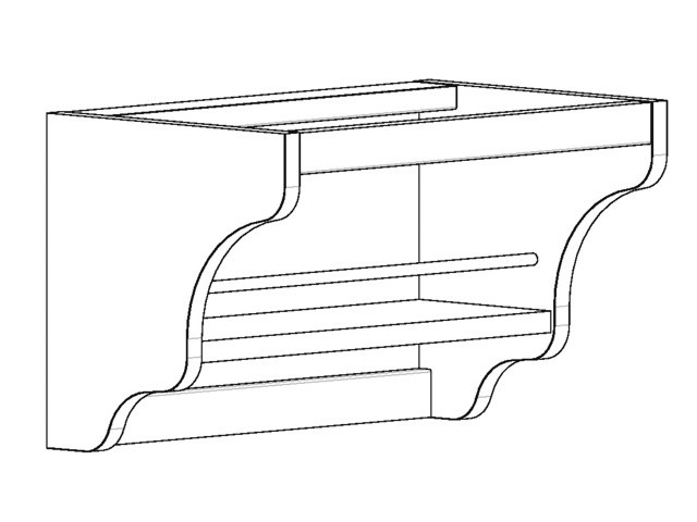 Füszerpolc 450x280x280mm                 ÖREGCSERESZNYE                          