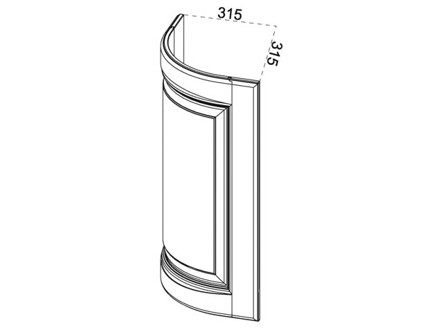 716x315x315mm iv. sarokajtó ANTIKOLT KRÉM