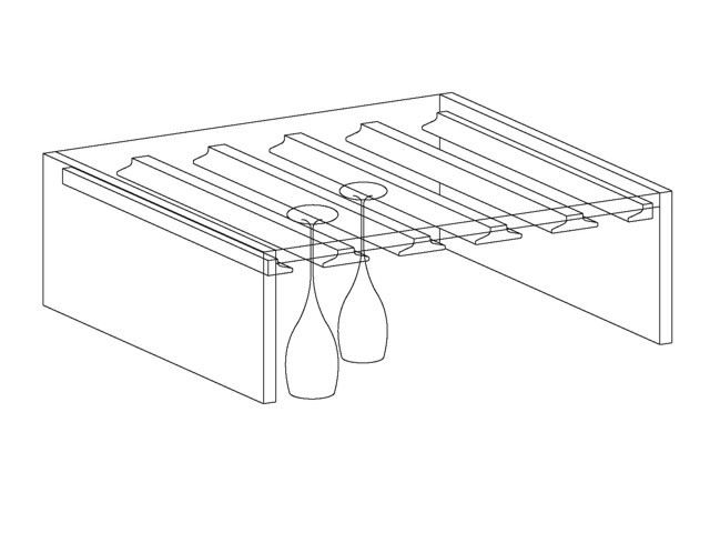 Üvegpohár tartó 500x20mm                 ANTIKOLT KRÉM                           