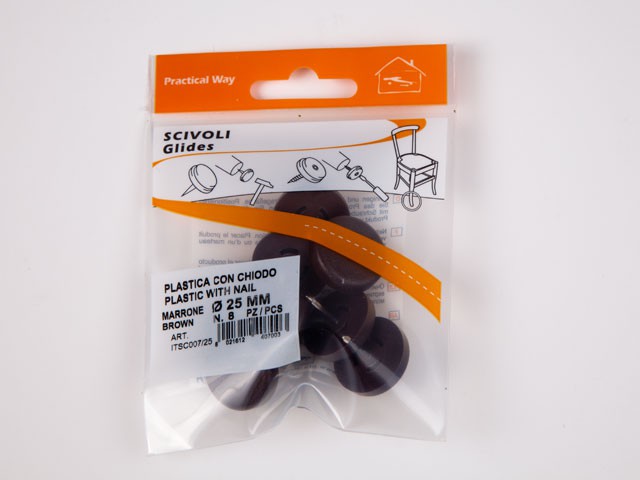 CSÚSZTATÓSZEG 25mm SZEGGEL 8db/Blister